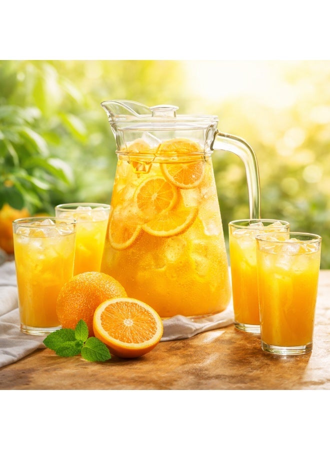 Green Apple A Glass Set Consisting Of 4 Cups Of 300 Ml For Juice And Water - Image 1